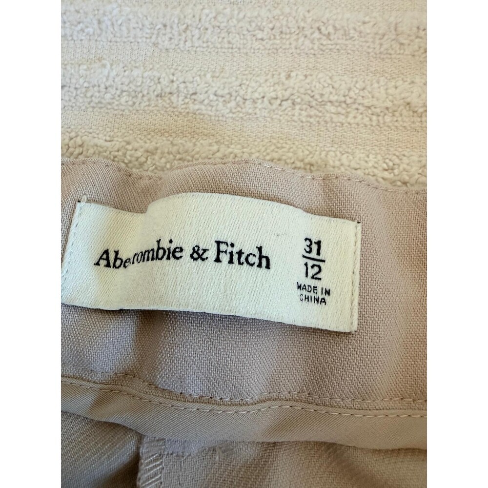 Abercrombie & Fitch Pleated Wide-Leg Dress Pants Beige Womens 31X12 Office - Picture 15 of 16